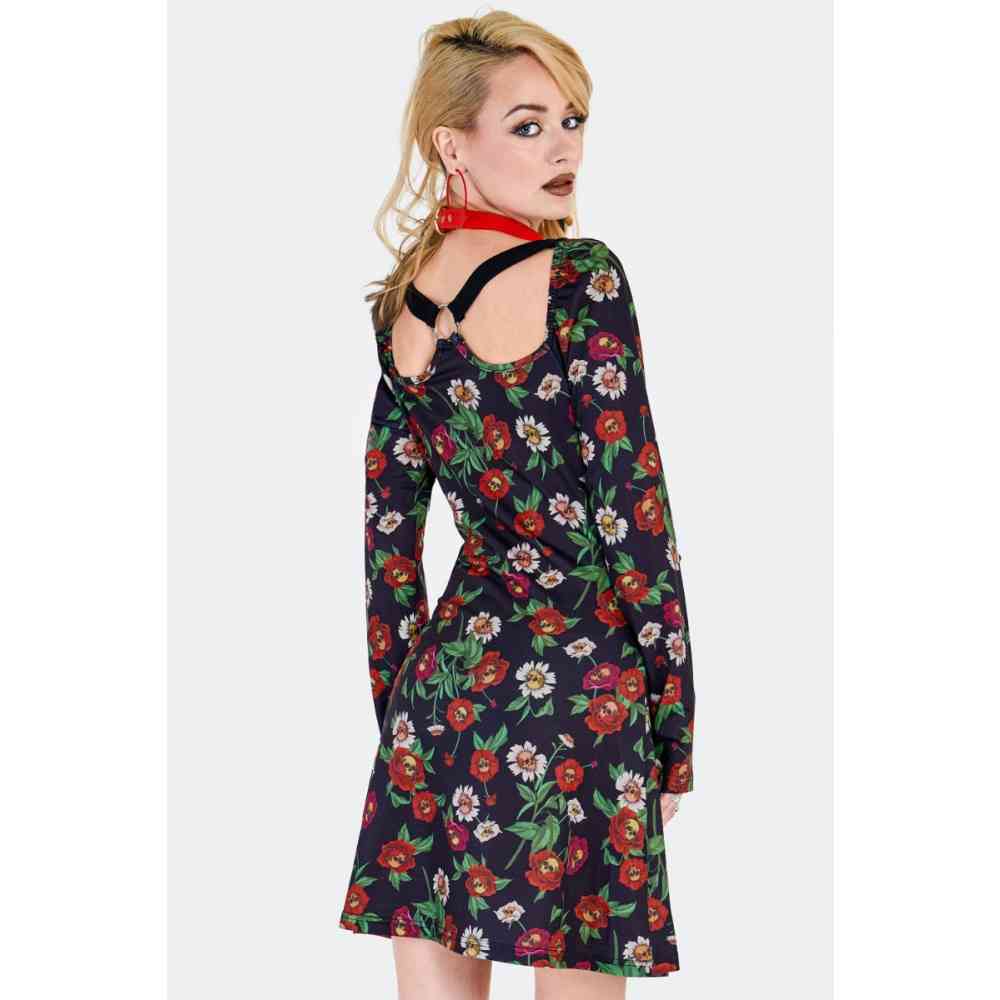 Jawbreaker - Skull Flower Short dress - Black